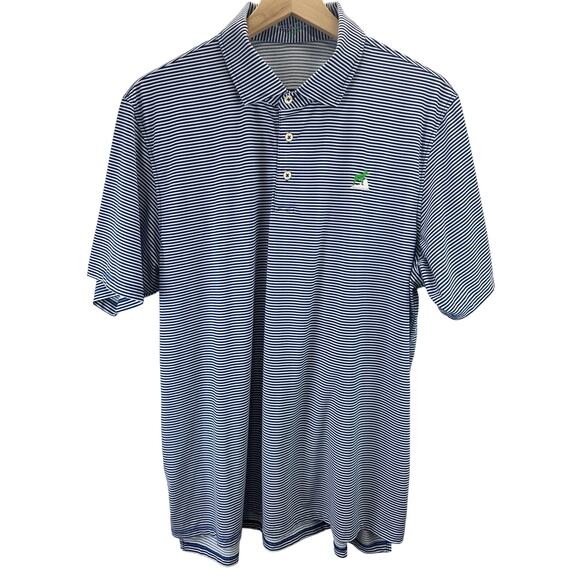 B.Draddy Sport Navy Striped Poly Blend Performance Golf Polo Men’s Size L - Picture 1 of 6